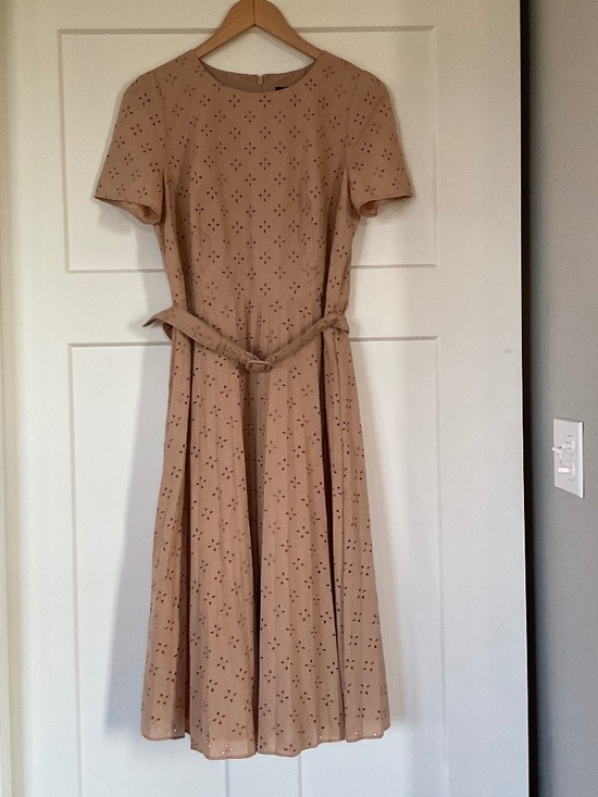 Ann Taylor Dresses & Skirts - Ann Taylor Eyelet Belted Pleated Midi Dress Sz 6